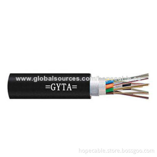 Aluminum Tape Loose Tube Steel Wire Strength Member Filling Compound PE Sheath GYTA Optic Cable